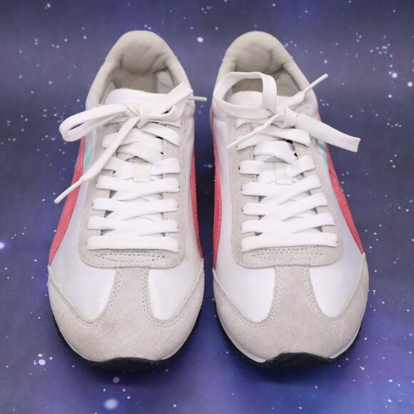 Puma Womens SF77 White Grey Pink Casual Shoes Athletic Sneakers US Size 8 - Picture 2 of 16